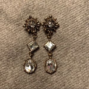 White Crystal Plated Earrings